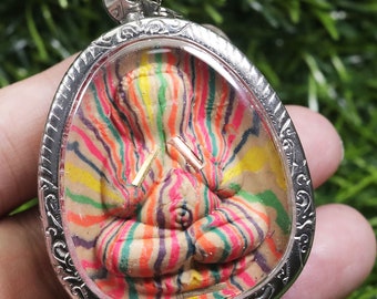 Phra Pidta LP Pae Thai Amulet: Rainbow Buddha Pendant, Wat Talisman