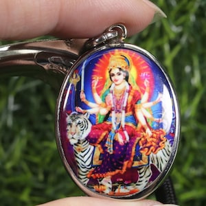 Medallón de la Madre Durga, Estatua de la Madre Durga, Colgante de Durga, Colgante hindú, Regalo, Amuleto hindú, Dios hindú, Estatua de Durga, Colgante de Kali, Regalo, Ohm