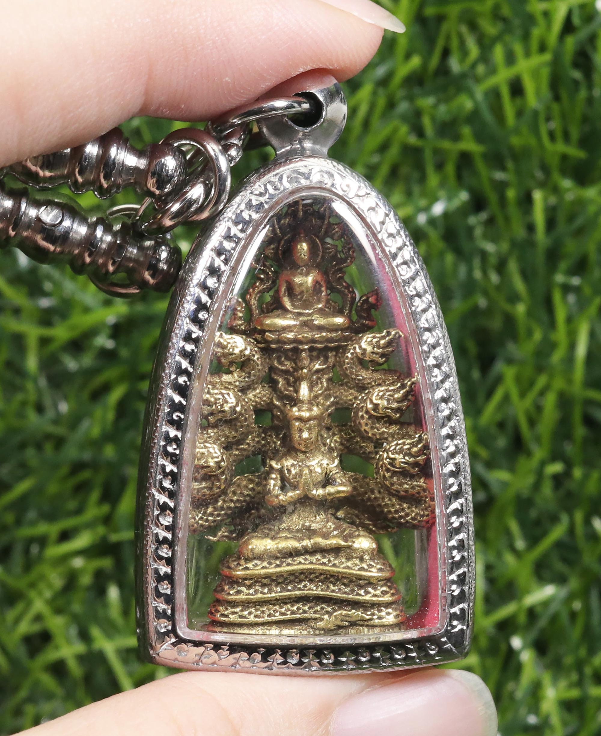 Ring  Naga  Brass Buddha Thai Amulet Talisman For  Luck charm Fortune Powerful 