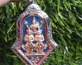Thao Wessuwan Thai Brass Amulet Pendant - LP It Chulamanee Temple