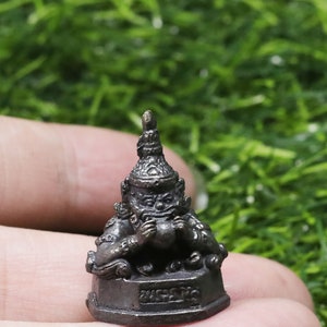 Rahu Om Jun Amulet: Thai Brass Wealth Pendant (2Pcs)