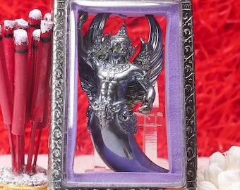 Thai Garuda Amulet for Wealth, Protection, Success, Kruba Wirut Talisman Pendant