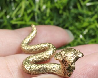 Amuletos de serpiente de latón: decoración de amuletos tailandeses (2 unidades)