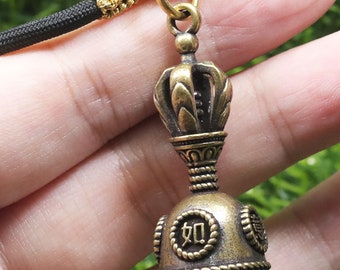 Vajra and bell, Tibetan Bell Vajra Dorje vajrayana, Vajra Pendant, Antique Brass, Hindu pendant, Tibetan Dorje Charm, Buddhist Vajra, amulet