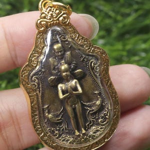 LP Thuad Thai Amulet: Ai Khai Coin Brass Pendant for Luck & Protection