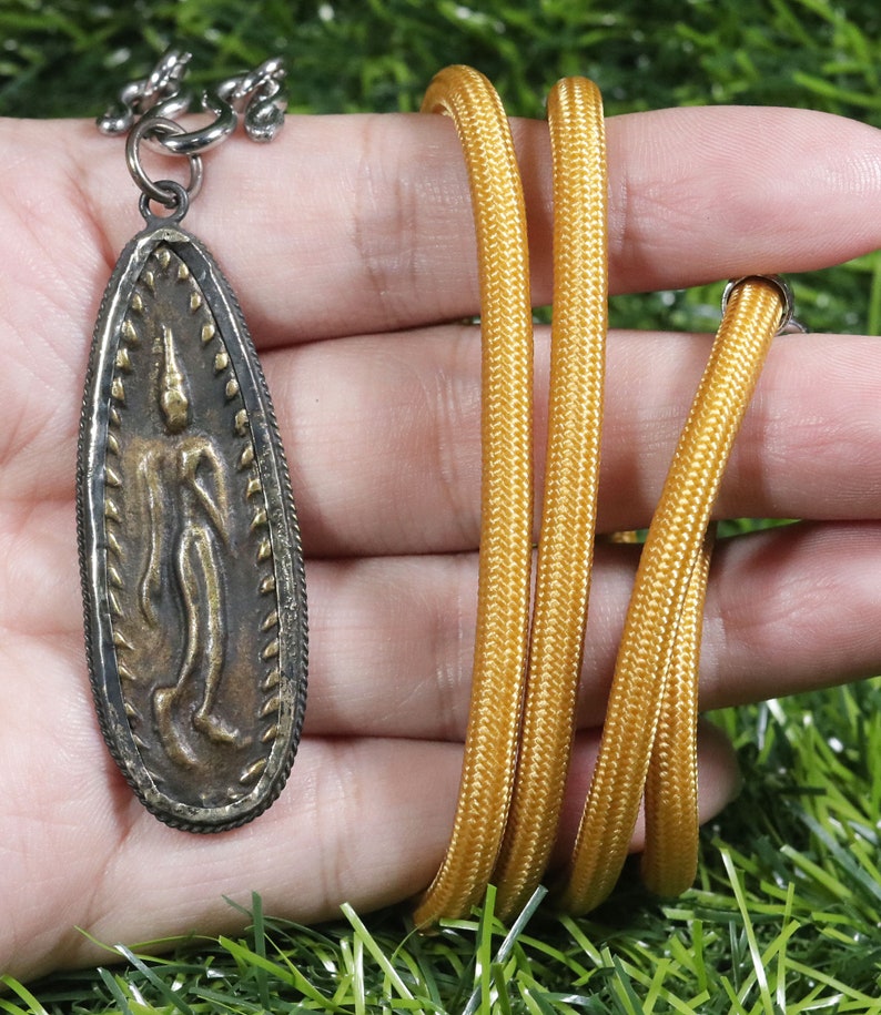 Amulet talisman, Phra leela, Old buddha, Thai pendant, Necklace and pendant, powerful miracle amulet pendant, Rare old Phra Leela, Gift,Thai image 1