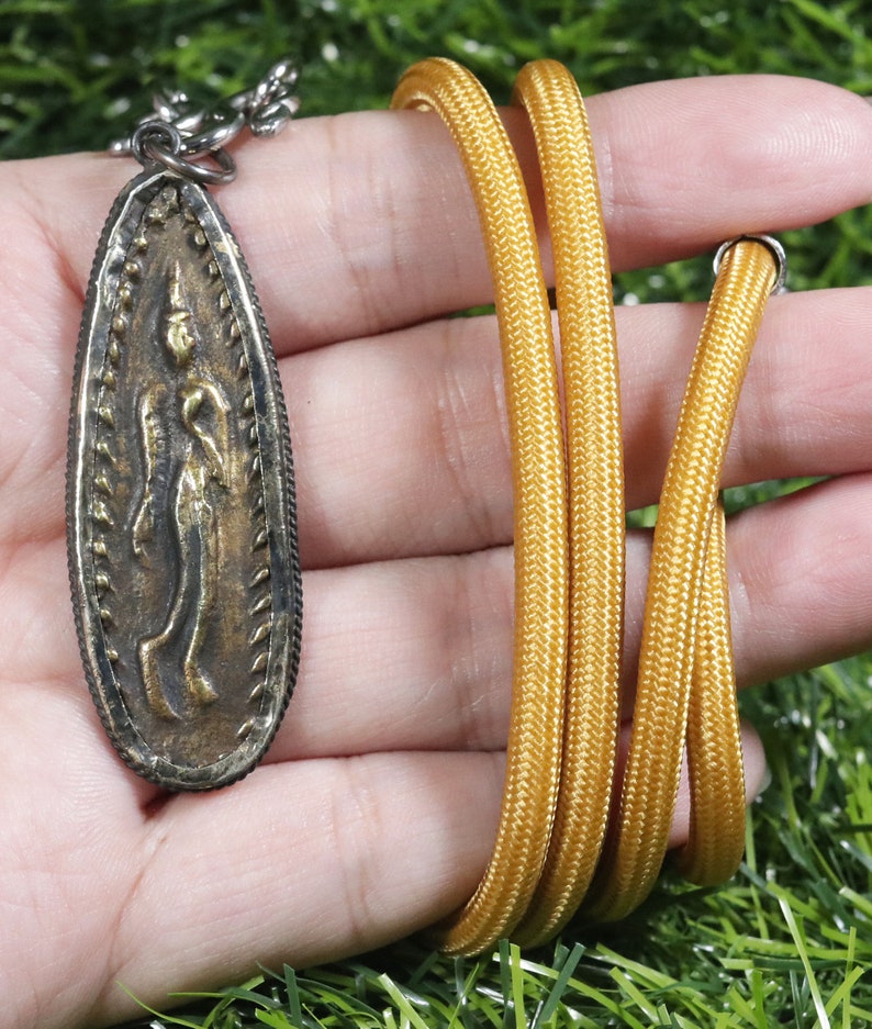 Amulet talisman, Phra leela, Old buddha, Thai pendant, Necklace and pendant, powerful miracle amulet pendant, Rare old Phra Leela, Gift,Thai image 4