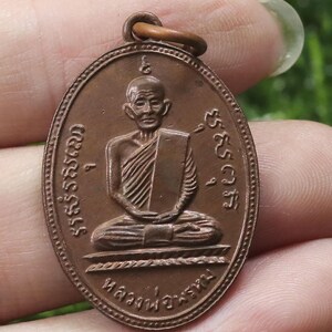 LP Phrom, Wat Chong Khae, 2nd time, year 1972, Thai amulet, Buddha,Thai pendant, Thai powerful amulet, pendant,Temple, Lucky,Charm,Phra Rian