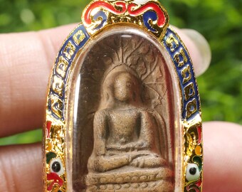 Phra Khong Lamphun Buddha Amulet-Thai Sacred Pendant for Protection, Wealth & Good Fortune