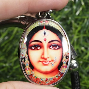 Maa Durga Stainless Steel Locket: Hindu Amulet Gift