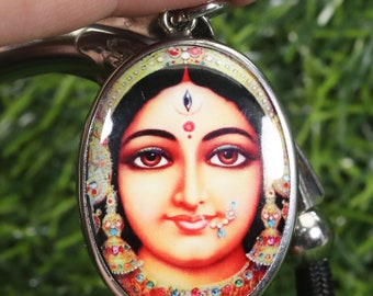 Medalion ze stali nierdzewnej Maa Durga: hinduski amulet