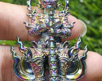 Bronze Thao Wessuwan Amulet: LP Maha Sila Thai Talisman