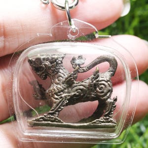 Brass Pixiu Pendant Necklace: Thai Amulet Talisman