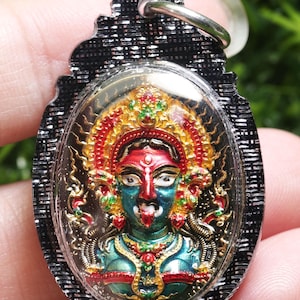 Brass Kali Pendant Necklace - Hindu Goddess Mahakali
