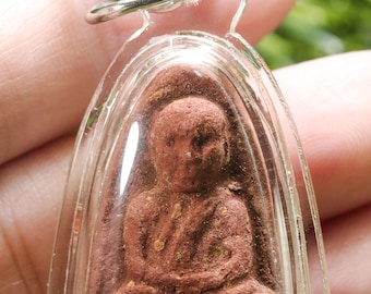 Luang Phor Thuad Herb Clay Pendant – Rare 2497 Edition Protection Talisman Thailand
