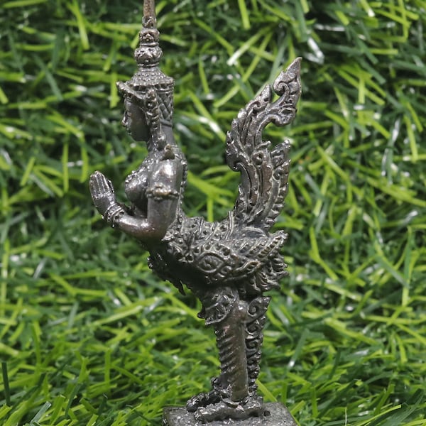 1Pcs,Kinnaree, Thai Angel Statue, Thai amulet talisman, Brass statue, Bird, Buddha, Brass Figurine, Rare, Teppanom FigurinesNamaste Praying,