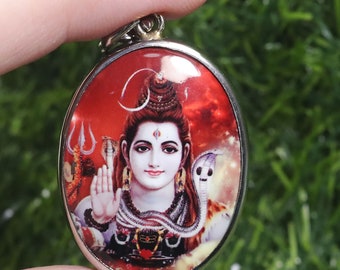シヴァ神のペンダントネックレス　ヒンドゥー教の神のお守り　ケース付き シヴァ神のペンダント：ヴィンテージヒンドゥー教の神のお守り