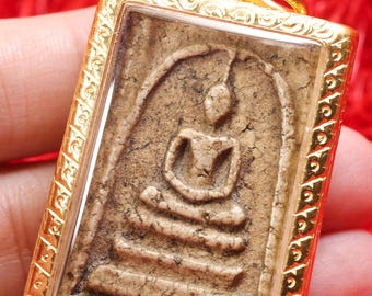 Somdej Amulet Pendant, Thai Buddha Charm for Protection, Wealth, Luck