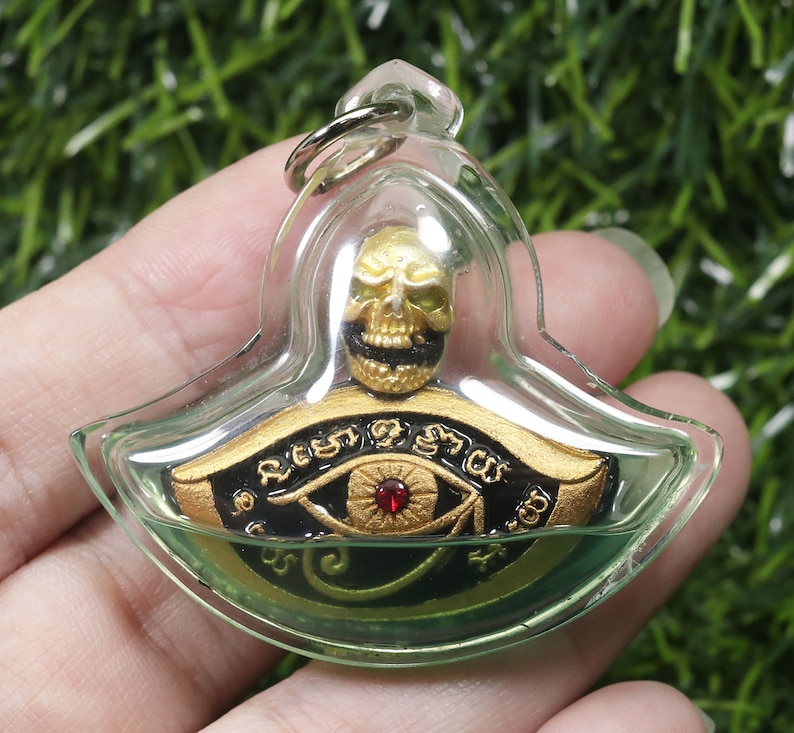 Third eye Amulet, Holy Magic, Amulet pendant, Oil, Clairvoyant eyes, LP, Buddha, Duangta Thip Maha Wet, Thai talisman, good luck, Gift image 2