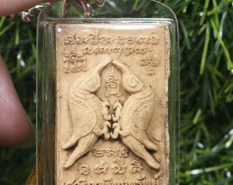 Sarika Duo Nang Kwak, Thai amulet pendant, Thailand talisman, good luck and money, powerful magic, blessed, Necklace, Gift, wealth, Bird