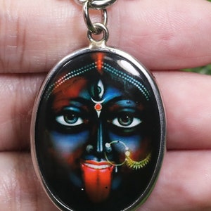 Durga Stainless Steel Pendant: Hindu Goddess Amulet
