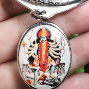 Kali Pendant: Stainless Steel Locket, Hindu Goddess Talisman