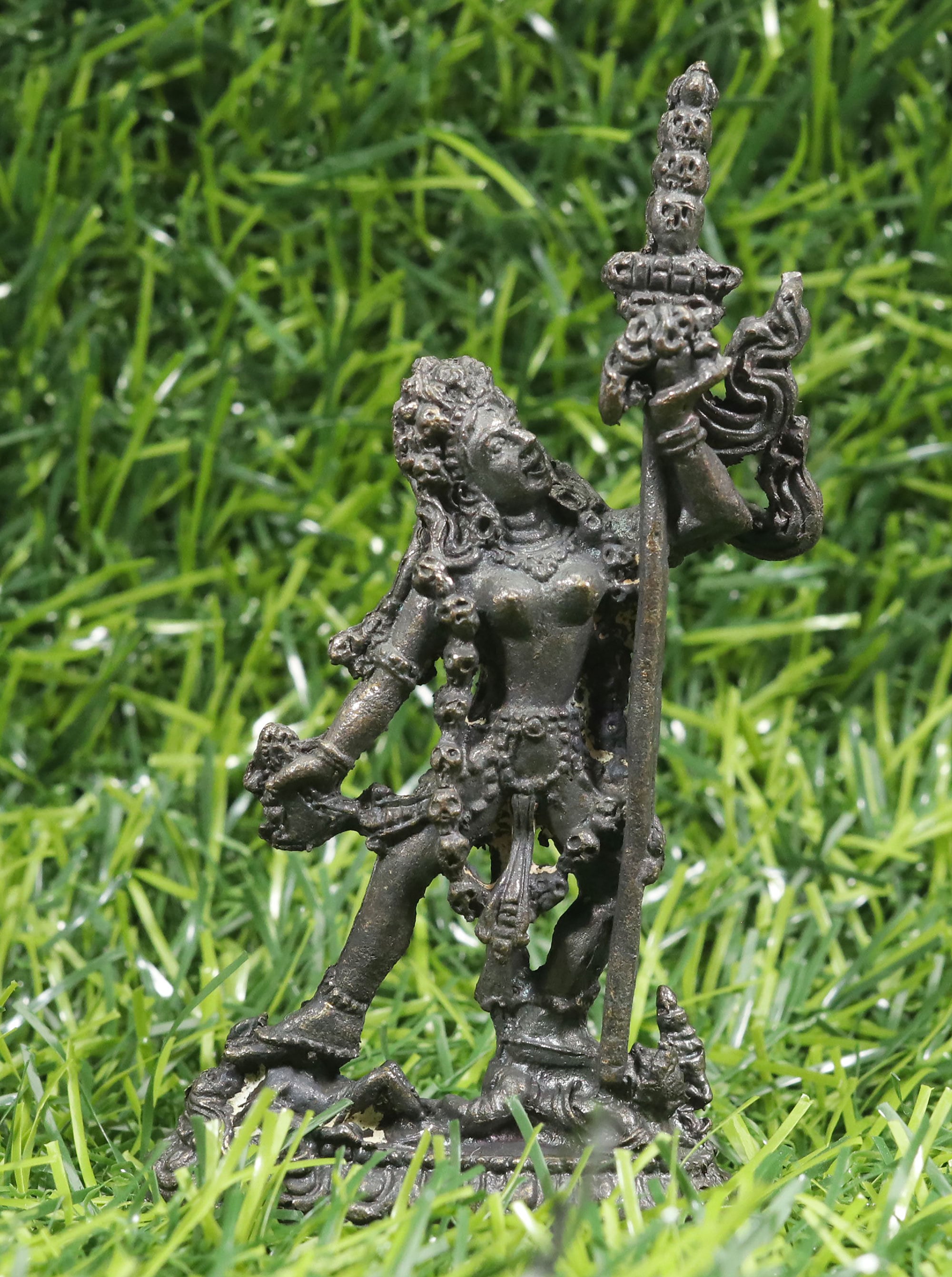 Kali Statue 8" Wood Hindu Deity Statue India Goddess Kaali idol