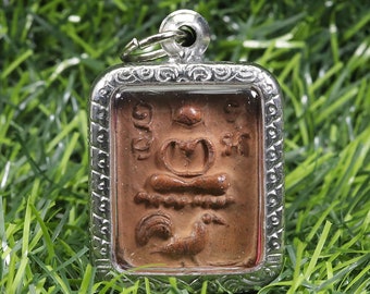 LP Parn, Luang Phor Pan, Bang Nom Kho Temple, Thai amulet talisman, Pendant, Happy, life, Lucky, Old, Buddha, Rare, Blessed, Gift, FC