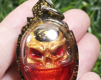 Prai Mae Thongkham Pendant, Takrud, Holy Magic, Amulet pendant, Oil, LP, Thai talisman, good luck, Gift, Aj Subin Na Nha Thong, Necklace,