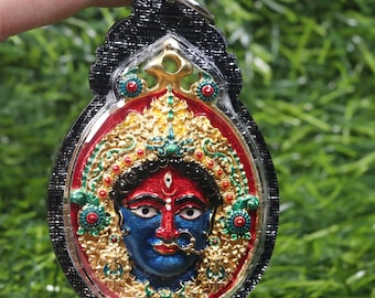 Maa durga, Ohm, Mother durga, Maa Durga statue, brass, Durga pendant, necklace, Kali, Hindu Goddess, blessed, Mahakali, Gift,Devi durga