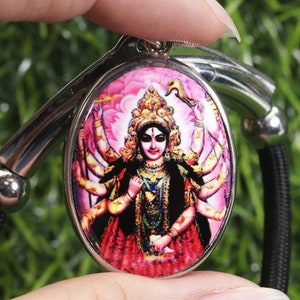 Maa Durga Locket: Stainless Steel Hindu Amulet
