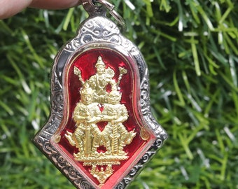 Thao Wessuwan, Thai amulet pendant, Buddha, Thai brass, Thai pendant, giant pendant, Thai powerful amulet pendant, LP It Chulamanee Temple,