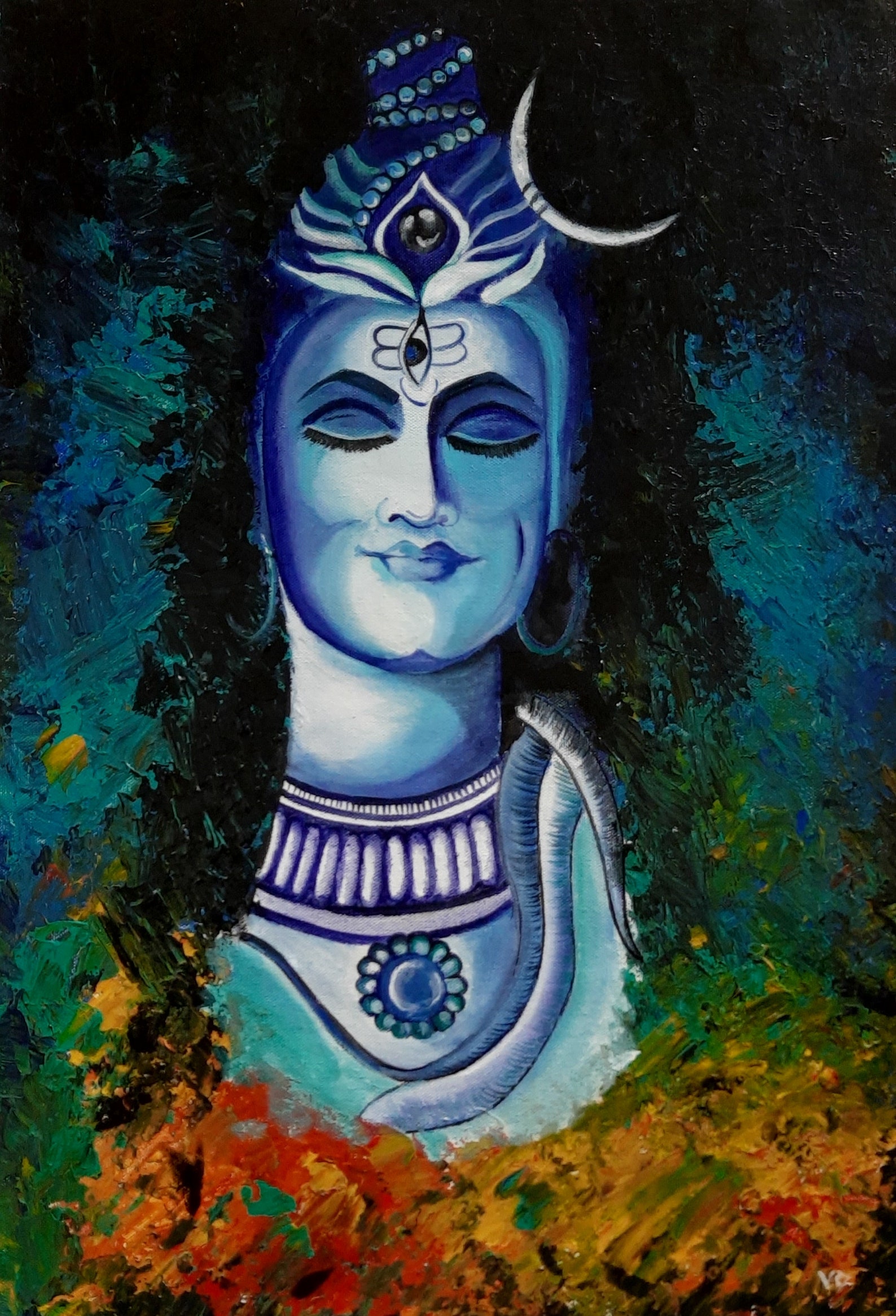 Lord Shiva Shiva art Hindu art Spiritual wall art Hindu | Etsy