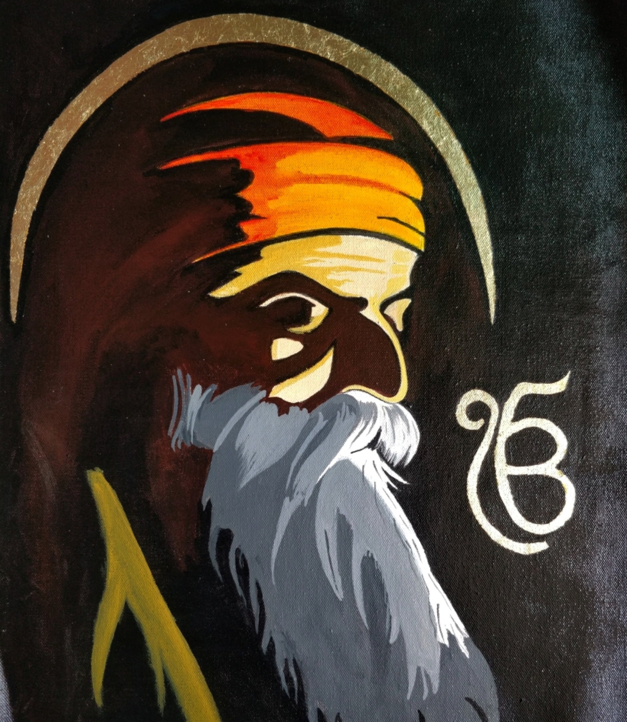 Guru Nanak Dev Ji Painting Gold Leaf Painting Sikhism - Etsy