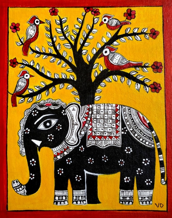 Buy Any 5 Madhubani Paintings Art Mithila Paintings Etsy India