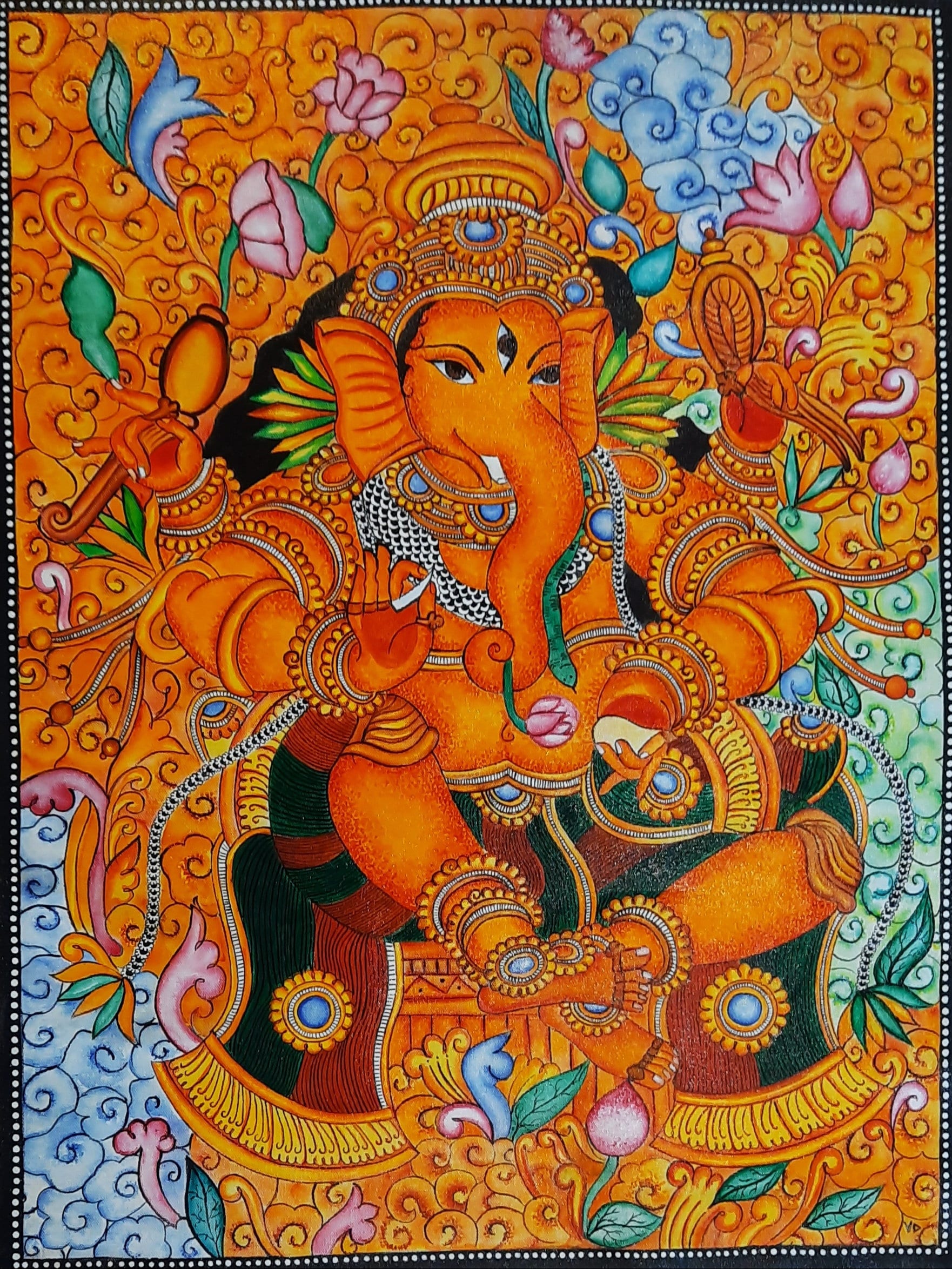 Ganesha Painting Ganesha Mural Painting Ganesha Kerela Etsy