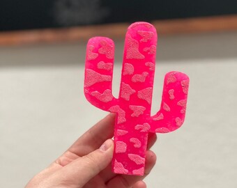 Air Freshener-Cow Print Cactus- (Choose Scent & Color)-Car Scent-Car Freshie-Car Air Freshener