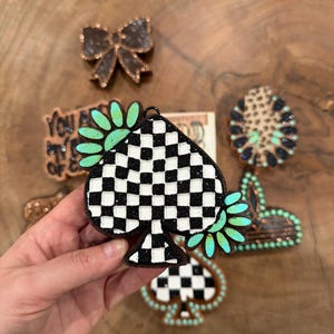 Air Freshener-Checkered Spade-(Choose Scent & Color)-Car Scent-Car Freshie-Car Air Freshener-Car Freshie