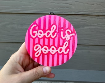 Air Freshener- God is Good round-(Choose Scent & Color)-Car Scent-Car Freshie-Car Air Freshener