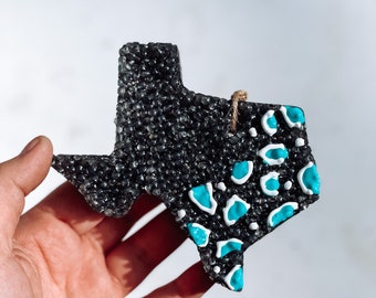 Ambientador - Texas - Estampado de leopardo - (Elige aroma y color) - Aroma para coche - Ambientador para coche - Car Freshie