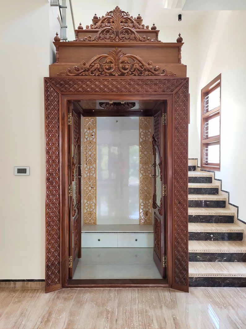 Teak Wood Pooja Room Door With Diamond Design Side Patti Etsy teak-wood-pooja-room-door-with-diamond-design-side-patti-etsy