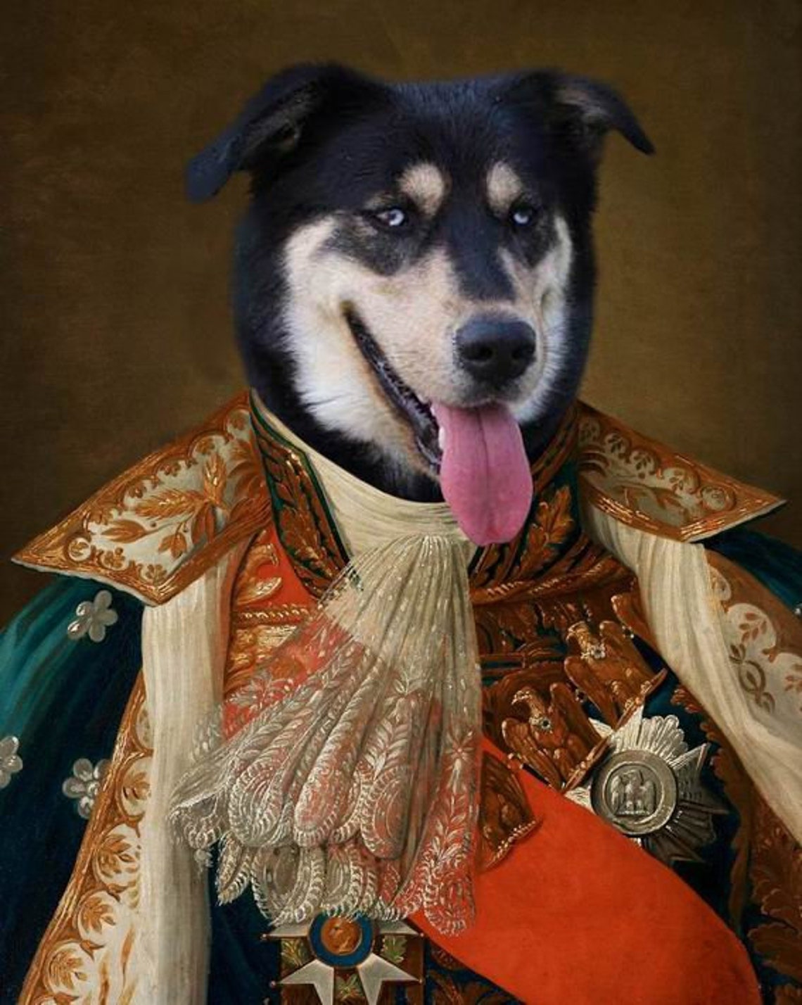 Custom Pet Portrait from Photo Regal Pet Portrait Royal Pet Etsy