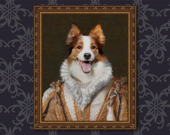Aangepast portret kat, aangepast renaissance huisdierportret van foto, aangepast kattenportret, klassiek huisdierportret, cadeau voor kattenliefhebbers