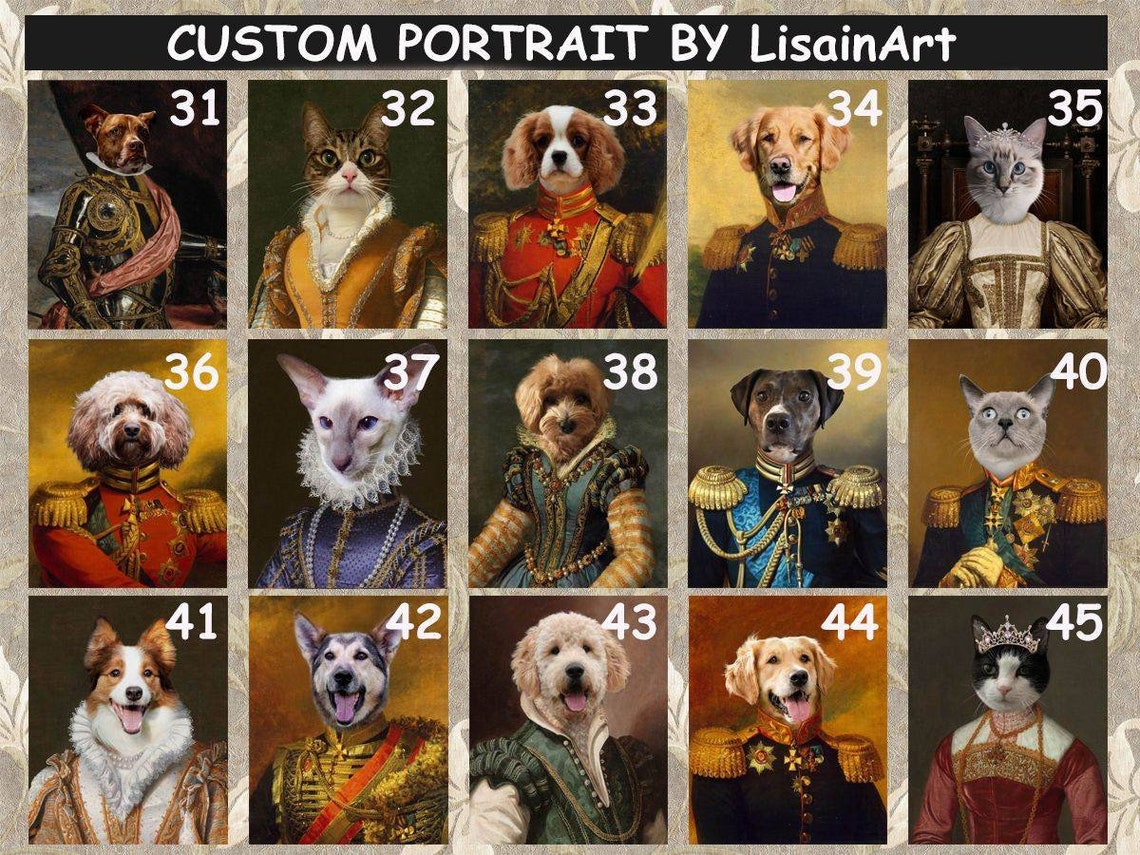 Custom Pet Portrait Custom Dog Portrait in Military Uniform Etsy
