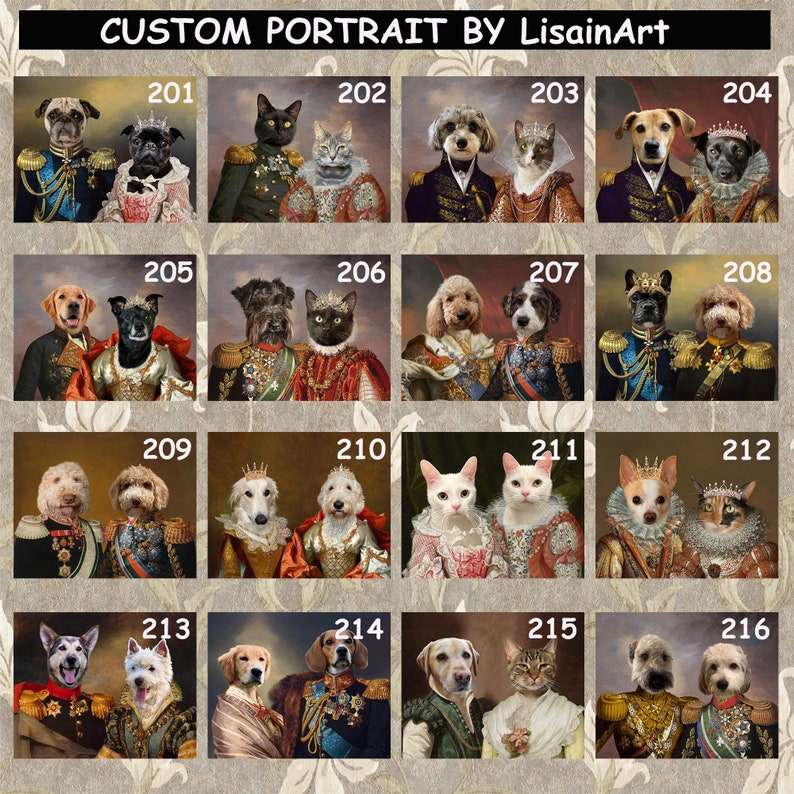 Custom Renaissance Pet Portrait, Royal Pet Portrait, Birthday Gift,Dog Art Regal Pet Portrait,Pet Loss Gift, Dog Passed Away,King Queen Pet image 4