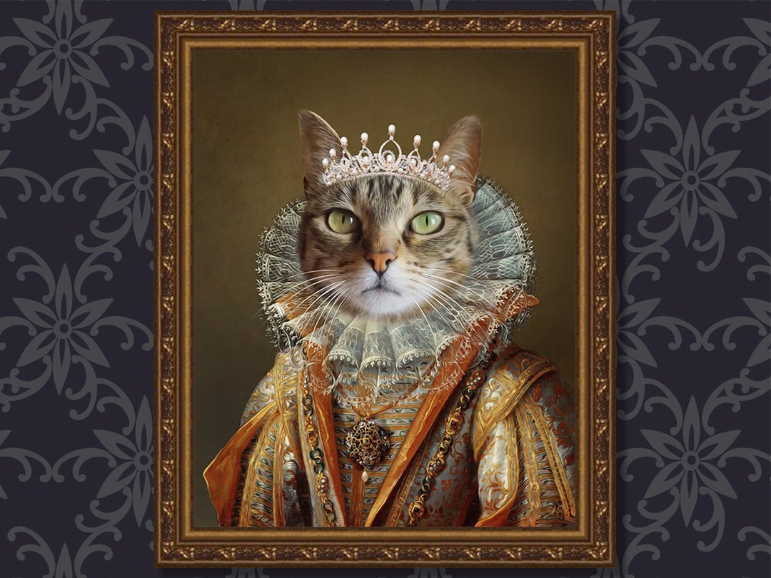 Custom Renaissance Queen Pet Portrait, Royal Dog Portrait, Pet Portrait ...