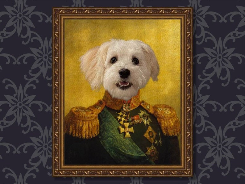 Custom Regal Pet Portrait Royal Pet Portrait Renaissance Pet Etsy