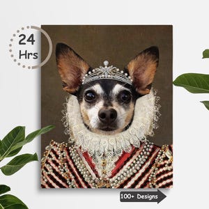 Custom Renaissance Princess Pet Portraits, Custom Royal Pet Portrait, Funny Pet Portrait, Classic Pet Portrait, Pet Loss Gift, Birthday Gift