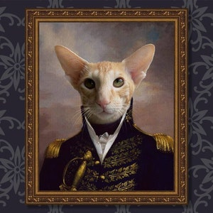 Custom Pet Portrait from Photo, Dog Portrait, Regal Pet Portrait, Royal Pet Portrait,King Queen Pet,Military Pet,Unique Gift Ideas ,Pet loss