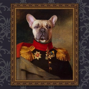 Custom Renaissance Pet Portrait, Custom Dog Portrait, Royal Pet Portrait, Classic Pet Portrait, Military Pet Portrait, Unique Gift 1DZ01